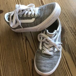 Girls Gray Lace Up Vans